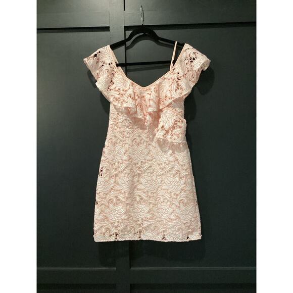 Club Monaco NAWALE DRESS ROBE PINK MIX/ROSE floral tier lace Mini dress nwt 4 - Picture 12 of 15